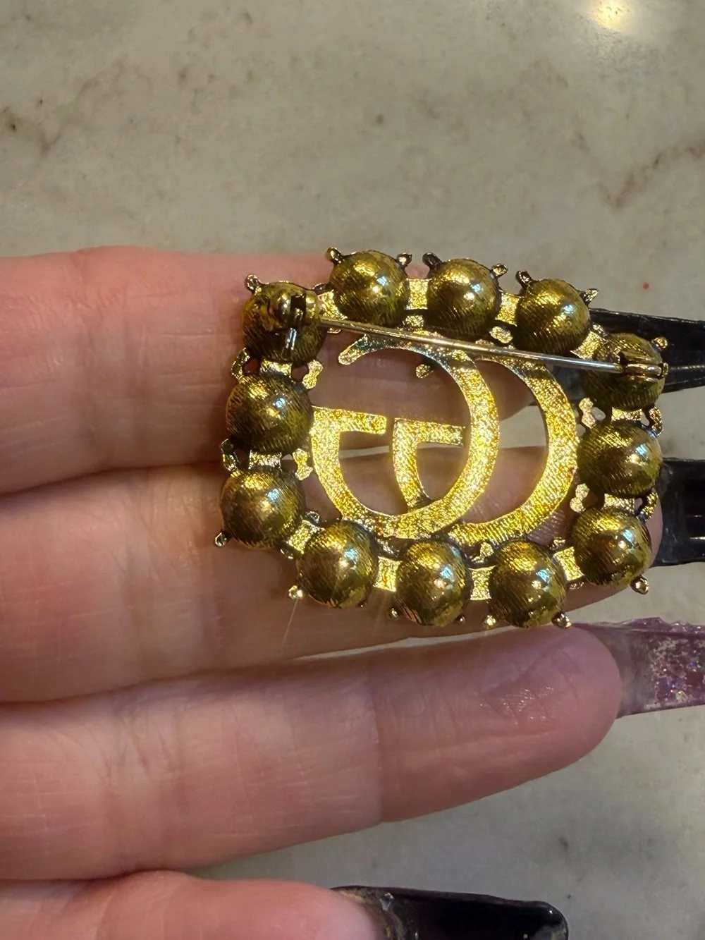 Beautiful & Elegant Fashion Brooch With Italian Design Double Letter